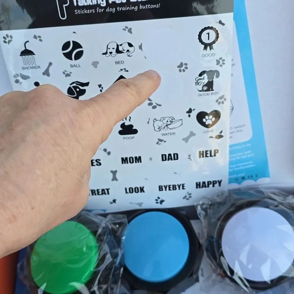 Recordable Dog Buttons for Communication set 6, DOG TRAINING PRACTICE! ZWMBYN